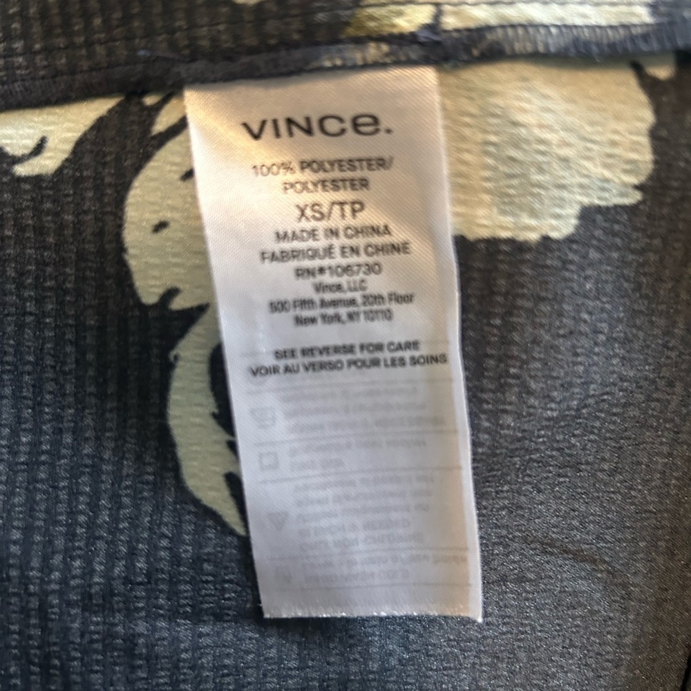 Vince Women’s Faux Wrap Dress XS Iris Print Long Sleeve - Picture 11 of 11